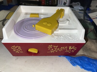 Vintage Working 1971 Fisher Price Music Box Record Player Music Box w/ 1 Record-image