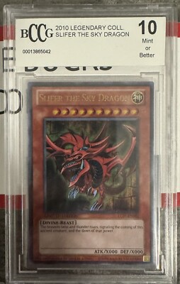 2010 Yu-Gi-Oh Yugioh Legendary Collection - Slifer The Sky Dragon - BCCG 10 Mint-image