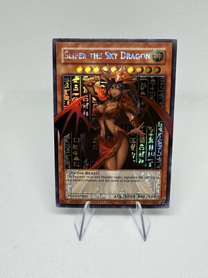 Slifer The Sky Dragon Girl Egyptian God Cards ACG Waifu Card Holo Anime Yugioh-image