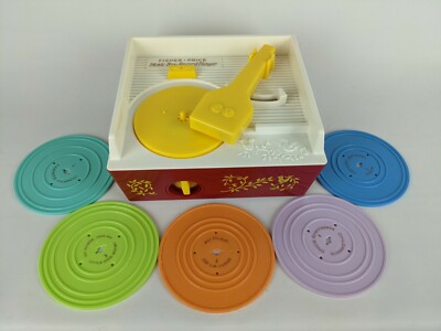 Basic Fun Fisher Price Classic Toys - Retro Music Box Record Player w/bats-image