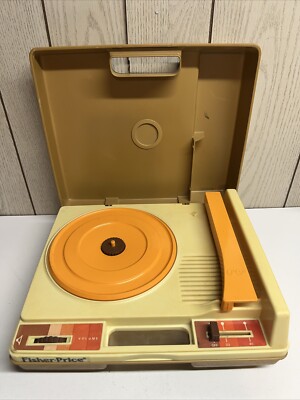 Vintage Fisher Price Turntable Record Player 1978 Model 825 Portable 33 45 RPM-image