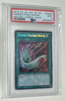 Yugioh TCG Harpie’s Feather Duster PSA Graded 1st Ed Mint 9-image