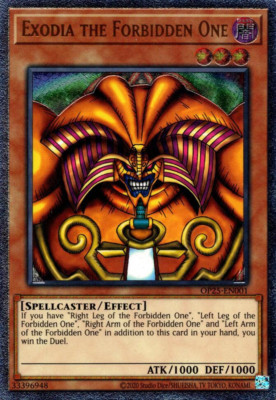 Yu-Gi-Oh! Exodia the Forbidden One OP25-EN001 Ultimate Rare Light Played OTS-image