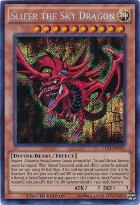 Yugioh - Slifer the Sky Dragon - Limited Secret Rare NM - Free Holographic Card-image