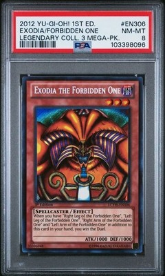 Yugioh - Exodia The Forbidden One LCYW-EN306 1st Edition Secret Rare PSA 8 NM-image