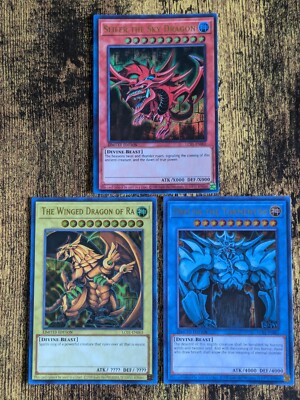Yugioh Legendary Collection God Card Set Ra, Slifer, Obelisk Lc01-en001/2/3-image