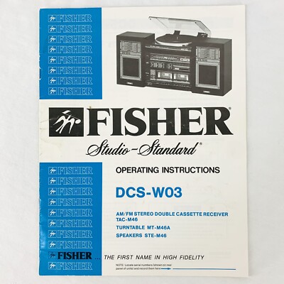 FISHER DCS-W03 AM FM Cassette Receiver Stereo Turntable Operating Instructions-image