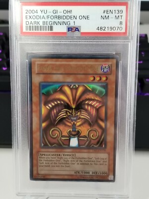 Yugioh PSA 8 Exodia the Forbidden One DB1-EN139 Unlimited Ultra Rare-image