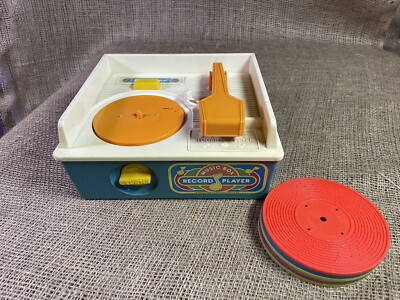Original Fisher Price Record Player  with all 5 Records Works as Should- Vintage-image