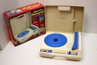 Vintage 1978 Fisher Price Blue 825 Kids Record Player Phonograph Turntable READ-image