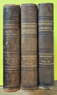 3 Volumes Pennsylvania Archives Second Series Vol I, II, III Leather-image
