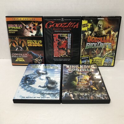 Godzilla DVD Lot of 5 : Triple Feature - Mothra - Biollante - King Kong + More-image