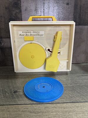 Vintage Fisher Price Music Box Record Player Whimsical 1971 &Toy Vinyl Lot Of 2-image