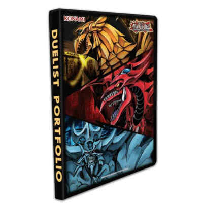 YUGIOH KONAMI OFFICIAL SLIFER, OBELISK, AND RA 9-POCKET DUELIST PORTFOLIO-image