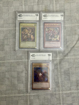 Yugioh Slifer/Ra/Red Eyes Graded 10 Lot! 2010 Legendary Coll. LC01-EN002/003/006-image