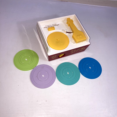 Fisher Price Music Box Toy Record Player 4 Discs Works 2014-image