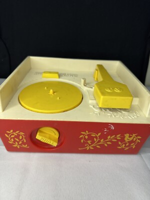 Vintage Fisher Price Music Box Record Player 995 Complete 5 Records 1971 WORKS-image