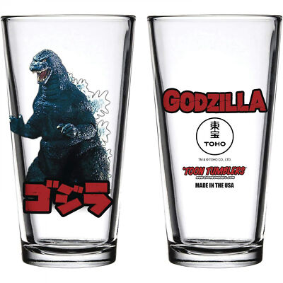 Godzilla Japanese Title Pint Glass Clear-image