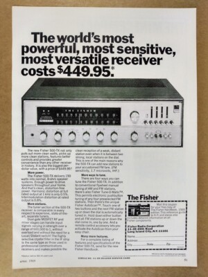 1969 Fisher 500-TX Stereo Receiver vintage print Ad-image