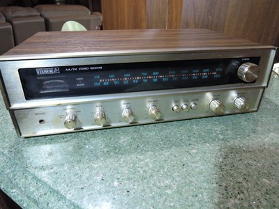 Vintage Fisher Stereo Receiver Tested Working Sears 143-92512700 Woodgrain HiFi-image