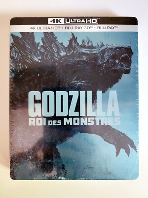 Godzilla King of the Monsters Steelbook: 4K, 3D, Blu Ray New Mint Ships in Box-image