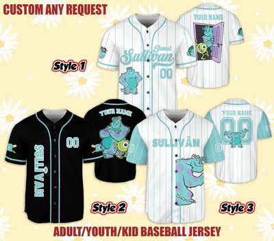 Custom Monster Inc Disney Baseball Jersey Fan Kid Men Women Gift NEW-image