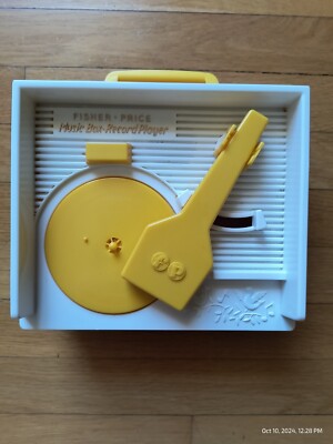 2014 Fisher Price Music Box Record Player Retro Toy Complete 5 Records Works-image