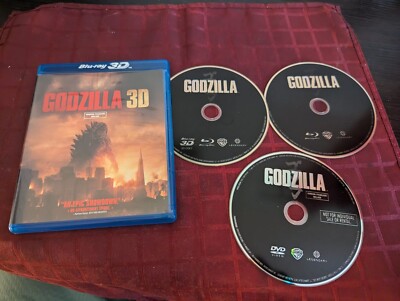 Godzilla (3D + Bluray + DVD, Bilingual, 2014 Bryan Cranston, Elizabeth Olsen) VG-image
