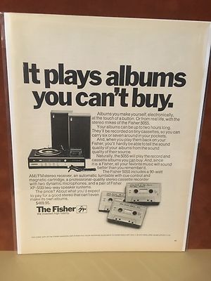 Vintage 1970 Fisher 5055 Stereo Receiver/Turntable/Cassette Deck  Print Ad -image