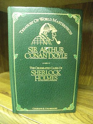 SIR ARTHUR CONAN DOYLE Celebrated Cases of Sherlock Holmes Gold Gilt Leather -image