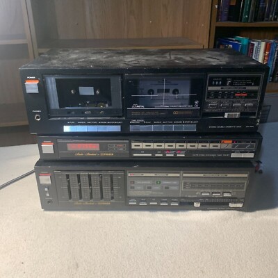 Fisher CA-67 Stereo Amplifier, FM-67 Stereo Tuner, CR-W41 Power On UNTESTED-image