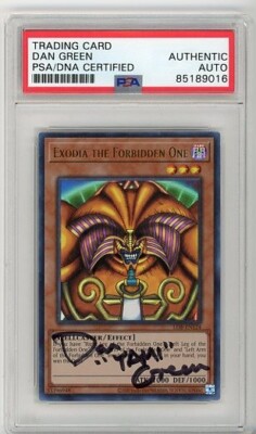 PSA Signed Dan Green Yu-Gi-Oh! TCG Exodia the Forbidden One LOB-124 Ultra Rare-image