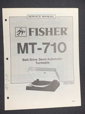 Fisher MT-710 Service Manual Belt Drive Semi Automatic Turntable Original-image