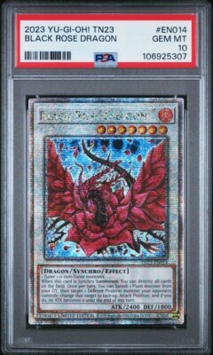 2023 PSA 10 YUGIOH DUELING HEROES QC SECRET RARE BLACK ROSE DRAGON 🥀-image