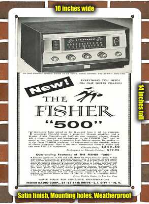 Metal Sign - 1957 Fisher 500 Receiver- 10x14 inches-image