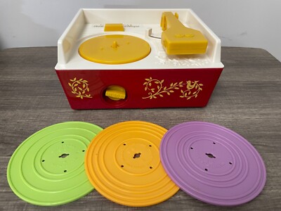 Childhood Fisher Price Music Box Record Player with 3 records! 2014 Tested Works-image