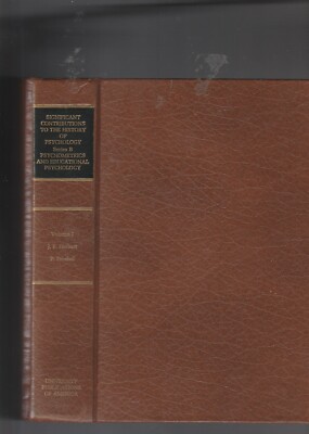 Significant Contributions tthe History of Psychology, 1750-1920: Series B Vol 1-image
