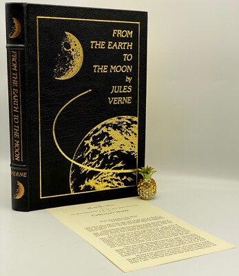 Easton Press FROM THE EARTH TO THE MOON Collectors LEATHER BOUND Edition VERNE-image