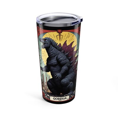 Godzilla Tumbler 20oz, Kaiju Gojira Cup, Japanese Movie Fan Gift, Travel Mug-image
