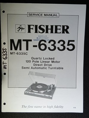 Fisher MT-6335 MT-6335C Service Manual Semi Automatic Turntable Original-image