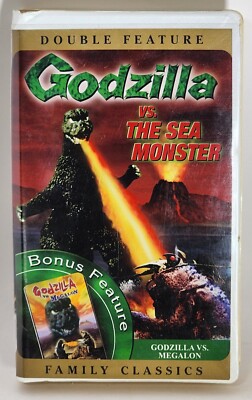Godzilla Vs. Sea Monster/Godzilla vs. Megalon (VHS, 2001) In Clamshell Case-image