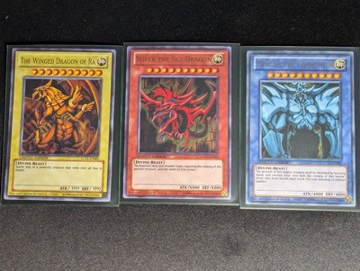Yugioh - Egyptian God Cards Set Slifer, Obelisk & Ra LC01 Limited Ultra Rare NM-image