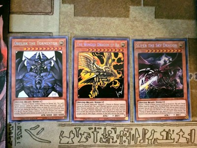 YUGIOH TCG SLIFER + OBELISK + THE WINGED DRAGON OF RA GOD SET TN19 PRISMATIC SEC-image