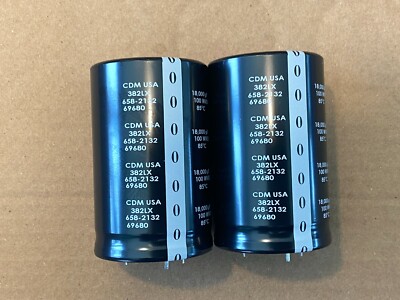 2 New 18000 uf 100v CDE Main Filter Capacitors for Fisher RS-2010 EXACT FIT 50mm-image
