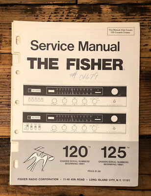 Fisher Model 120 125 Receiver  Service Manual *Original*-image