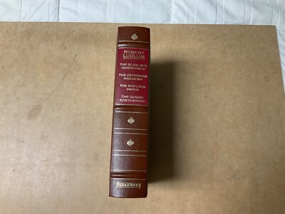 Works of Robert Ludlum Scarlatti Osterman Matlock Gemini Leather Gold Gilt + -image