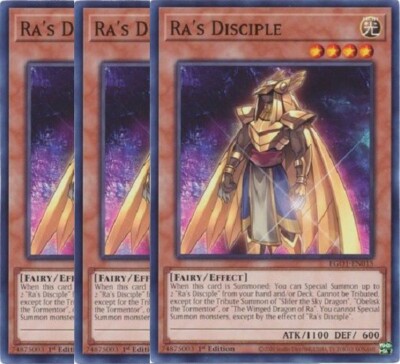 Yugioh - Ra's Disciple x 3 - 1st Edition NM - Plus Free Holographic Card-image