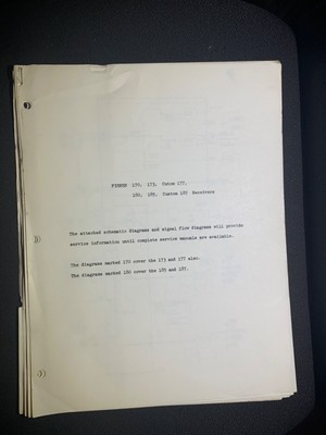 Fisher 170 173 Cutom 177 180 185 Custom 187 Service Manual Receiver Original-image