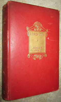 Vtg leatherbound book, Lord Jim, A Romance by Joseph Conrad, 1925  Doubleday-image
