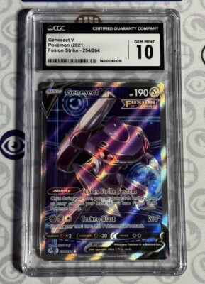 Pokemon Genesect V Fusion Strike #254/264 CGC Graded 10 GEM Not PSA Card-image